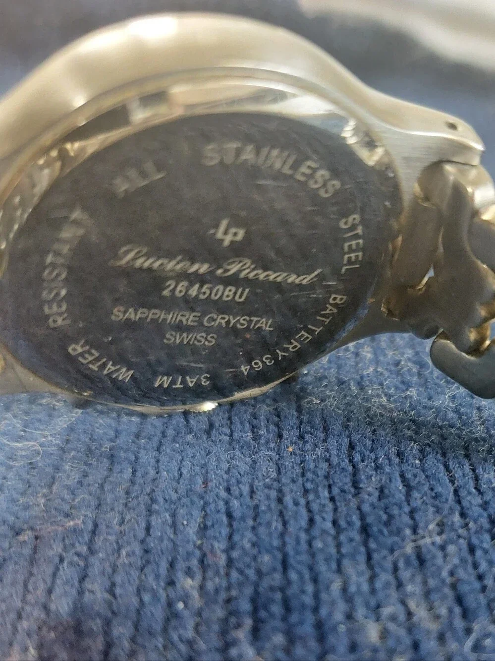 Vintage Lucien Piccard Chronograph Watch Silver Gold Tone White Dial - Needs Bat